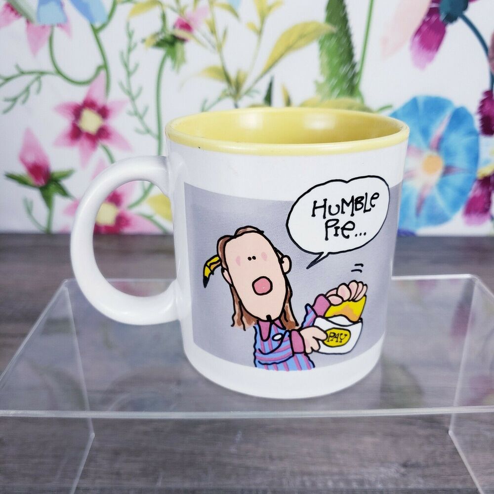 Mug Shots Dabagian Humble Pie Coffee Mug Tea Cup Women Working Humor  1987 Vtg